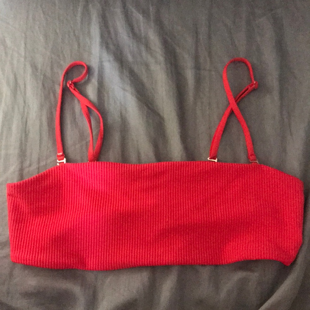 Frankie’s Bikinis Red Bikini Top size M